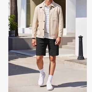 Coofandy black active drawstring waist shorts